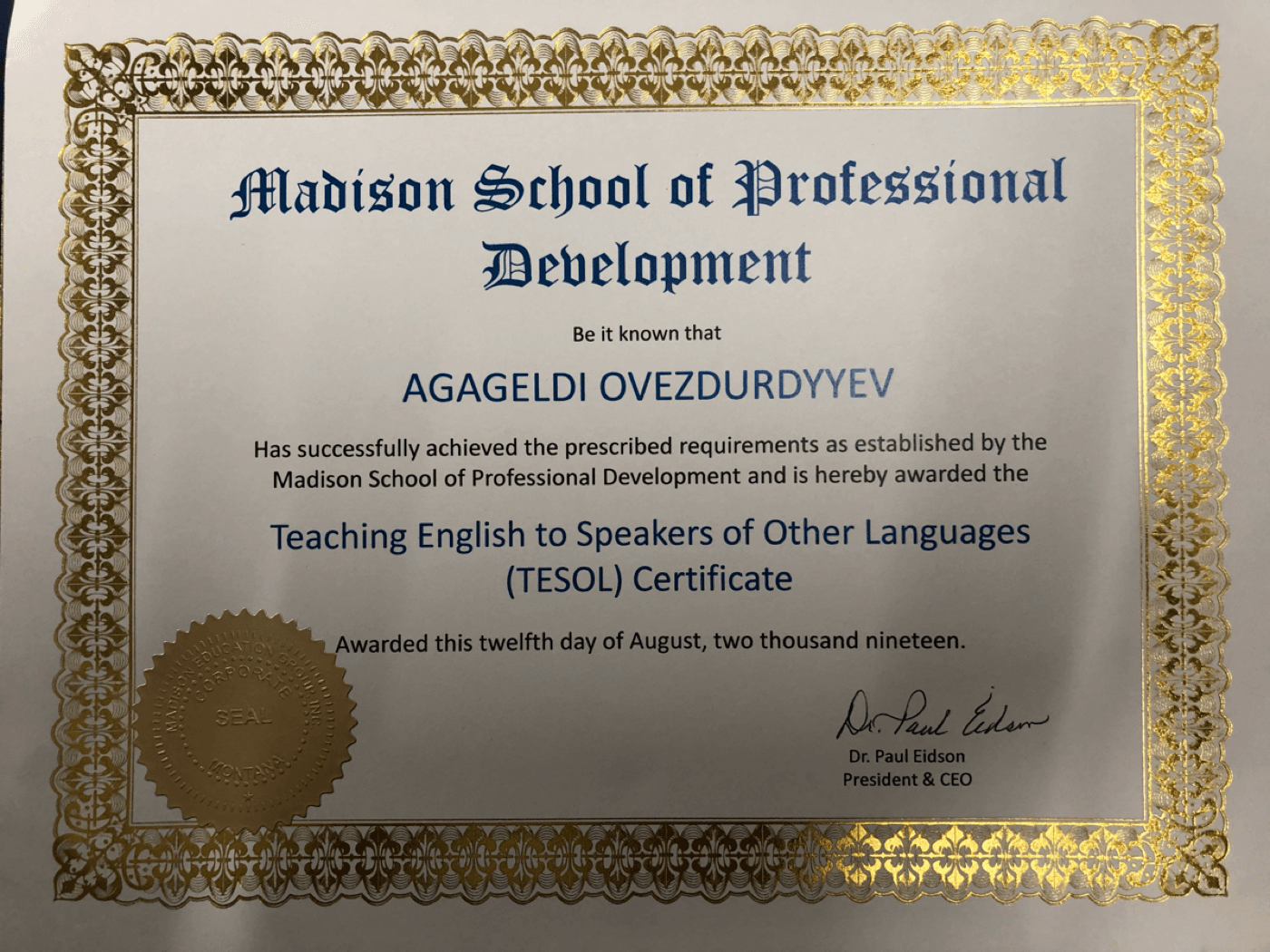 TESOL Certificate